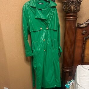 Misguided leather trench coat  size 12
